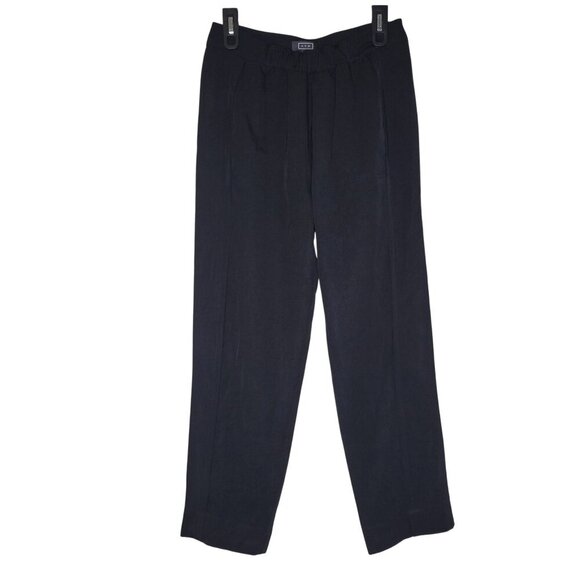 AYR Crop Pants Womens Small Black Pull On Elastic Waist Comfort Preppy Workwear - Picture 1 of 7